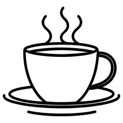 Coffee Cup Icon Representing Hot Beverages and Refreshment Editable Illustration Isolated on a White Background.Coffee cup icon on a white background.
