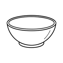outline drawing of a simple empty bowl vector