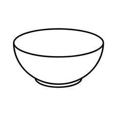 outline drawing of a simple empty bowl vector