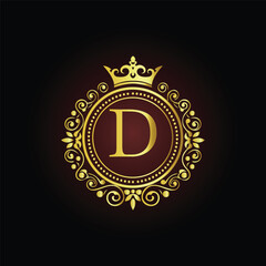 A golden star symbol, vector illustration of a glowing neon sign for an award badge design LOGO D