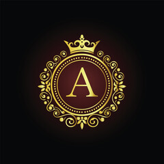 A golden star symbol, vector illustration of a glowing neon sign for an award badge design LOGO A