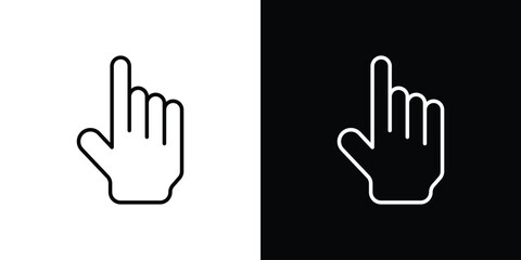 Fototapeta premium Hand pointer icon in black. flat graphic vector icon