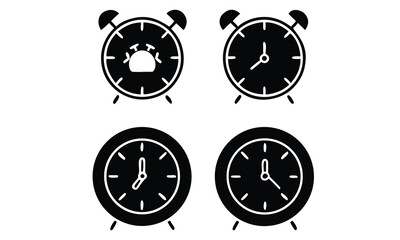 Flat long shadow clock icon