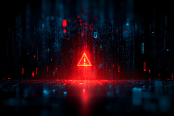Abstract Cybersecurity Warning Digital Error Screen Background