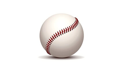 A classic vector illustration portrays a baseball with its distinctive red stitching and clean white surface.