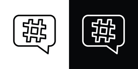 Hashtag icon in black. flat graphic vector icon
