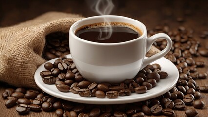 Fototapeta premium Rich Aroma of Freshly Brewed Coffee Indulge in the Perfect Cup