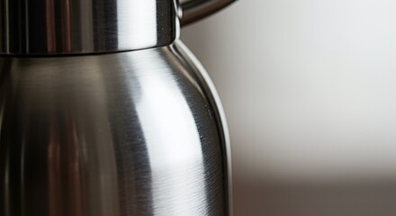 Close-up of Brushed Stainless Steel Kettle, Sleek Modern Design