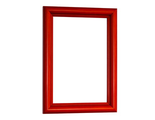 Fototapeta premium Bright Red Picture Frame Isolated on Black Background for Art and Design Display Purposes