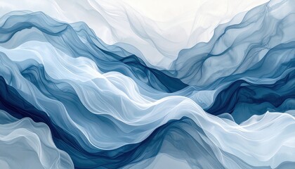 Obraz premium Abstract Blue And White Fluid Art Painting