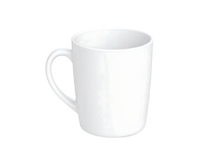 Elegant White Ceramic Mug Isolated on Transparent Background for Minimalist Design Projects and Presentations