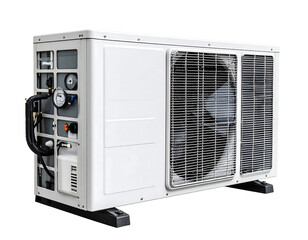 Modern Air Conditioning Unit on White Background for Residential and Commercial Cooling Solutions