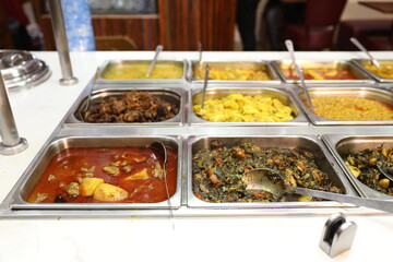 Indian Restaurant Buffet Food Variety Dishes