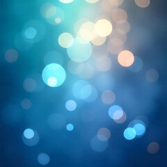 Fototapeta premium Abstract Blue and Gold Bokeh Lights Background, Soft Focus, Festive