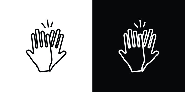 High Five icon in black. flat graphic vector icon