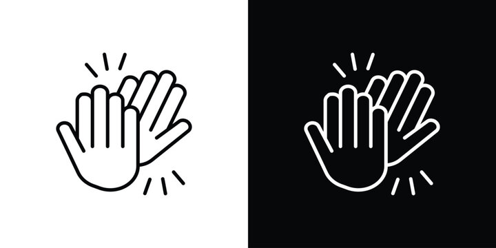 High Five icon in black. flat graphic vector icon