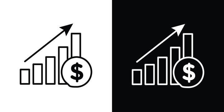 High revenue icon in black. flat graphic vector icon
