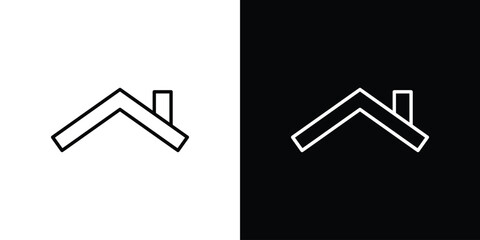 Home roof icon in black. flat graphic vector icon