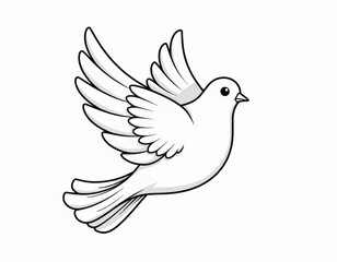 Obraz premium White Dove of Peace Simple Line Drawing Illustration