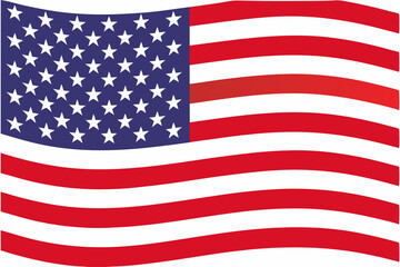 Obraz premium High-quality American flag vector illustration with clean lines and accurate colors, perfect for patriotic designs, banners, and print materials.