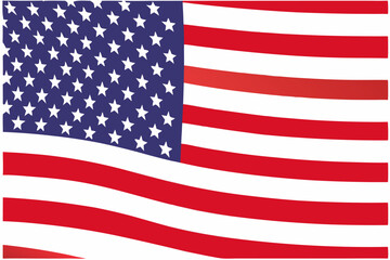 Fototapeta premium Detailed American flag vector with stars and stripes, ideal for patriotic graphics, badges, web banners, print templates, and educational materials.