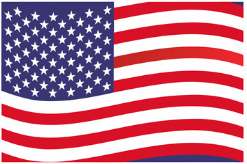 Naklejka premium Elegant and scalable USA flag vector with sharp lines and vibrant colors, perfect for design projects, presentations, or merchandise.