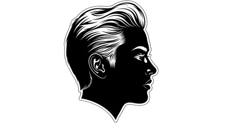 Isolated Man Silhouette Profile