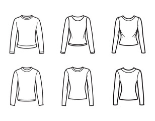 Naklejka premium long sleeve top sketch line art vector illustration