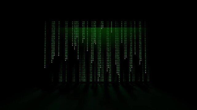 Green Coding Animation | Flowing Digital Code Stream Loop