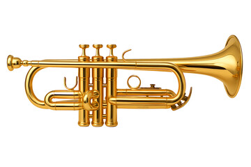 Obraz premium Golden trumpet isolated on transparent background