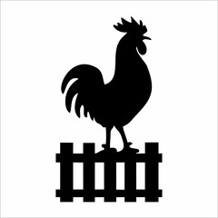 silhouette of a rooster