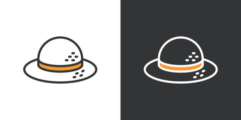 シンプルな麦わら帽子アイコン