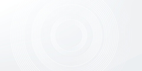 Abstract white glowing geometric lines on gray background. Modern shiny blue circle lines pattern. Futuristic technology concept. Suit for cover, poster, banner, brochure, header, website vector