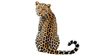 Isolated Leopard Sitting