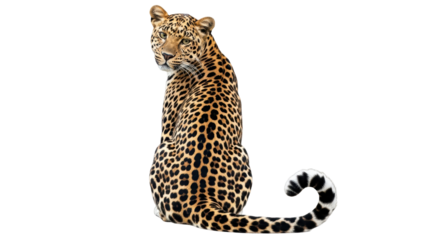 Isolated Leopard Sitting