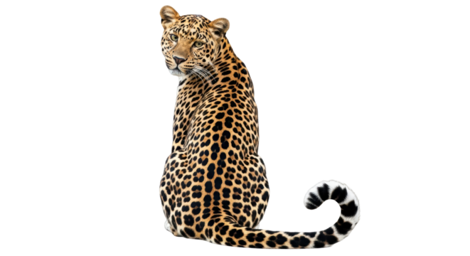 Isolated Leopard Sitting