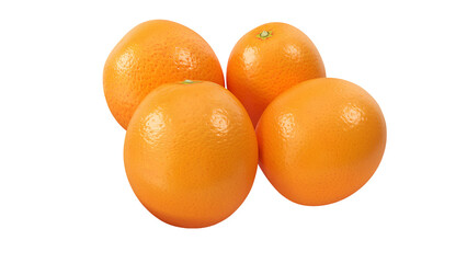 Four fresh oranges displayed together, showcasing their vibrant color and texture.