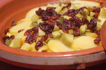 Fresh Moroccan Tajine with Vegetables Close Up
