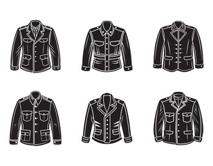 Naklejka premium military jacket sketch icon silhouette vector illustration