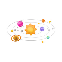 Solar System 3D Illustration