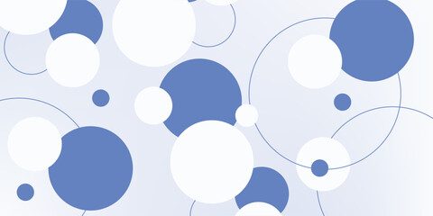 Abstract soft light with white and blue bubble ball background. Trendy minimal design. Vector illustration