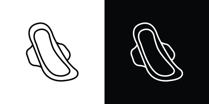 Hygienic pad icon in black. flat graphic vector icon