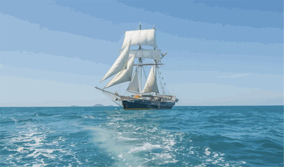sailing ship in the sea