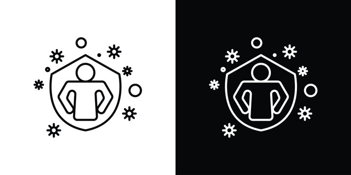 Immune system support icon in black. flat graphic vector icon