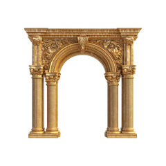 Golden ornamental arch with columns png