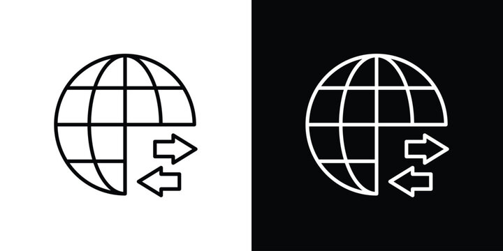 Import export icon in black. flat graphic vector icon