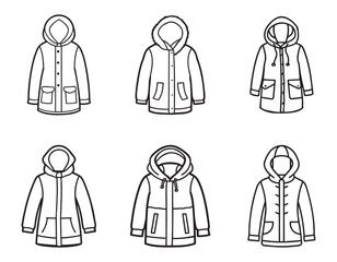 parka sketch icon line art  vector illustration