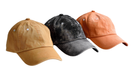 Stylish Caps: A collection of three fashionable caps in earthy tones, showcasing the perfect blend of style and practicality.