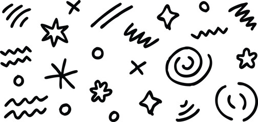 Naklejka premium Abstract hand drawn doodle elements on white