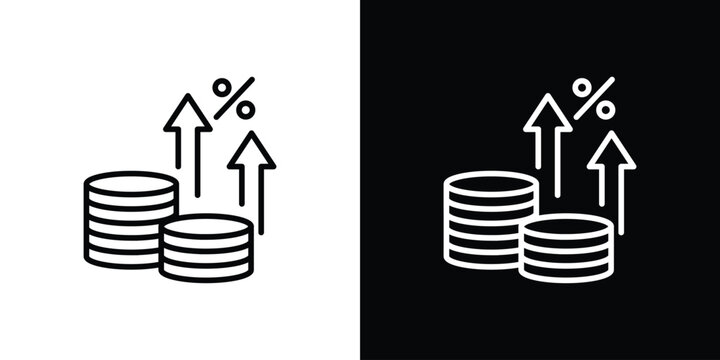 Inflation icon in black. flat graphic vector icon